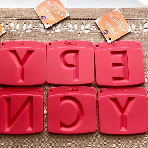 NWT Wilton Silicone "Shape with Fondant" Letter Molds - Picture 1 of 7